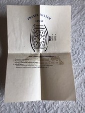 Foglio Istruzioni Franck Muller Conquistador Homme
