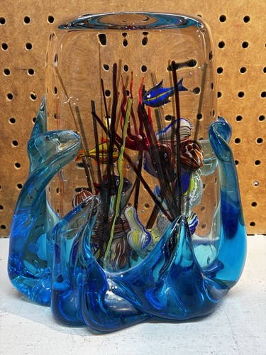 Vaso scultura acquario vetro