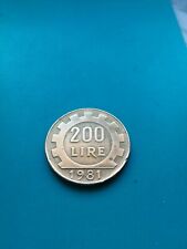 RARA MONETA 200 LIRE LAVORO 1981 - INGRANAGGIO A DENTI QUADRI / TESTA DI DONNA