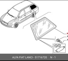 VETRO FISSO LUNOTTO POSTERIORE SINISTRO FIAT STILO 03-07 51716720 ORIGINALE