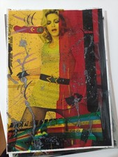 Corde MADONNA Pop Art Quadro 21,5 X 19Cm Acrilico Carta Opera Unica Firma