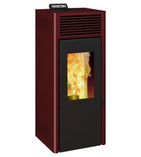 STUFA A PELLET VENTILATA INVICTA "NUOVA NOLA PLUS" ROSSO 9,5 KW