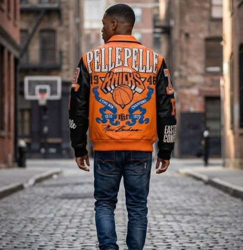 Knicks giacca pelle blu - giacca,