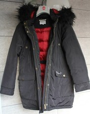 GIACCONE PEPE JEANS LONDON RAGAZZA TAGLIA 40 - 42 COME NUOVO NERO CON CAPPUCCIO