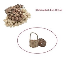 30 mini cestini vimini bambu