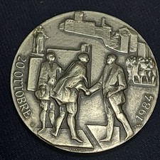 medaglia repubblica San. Marino,visita sandro pertini1984.inc biancini arg 800