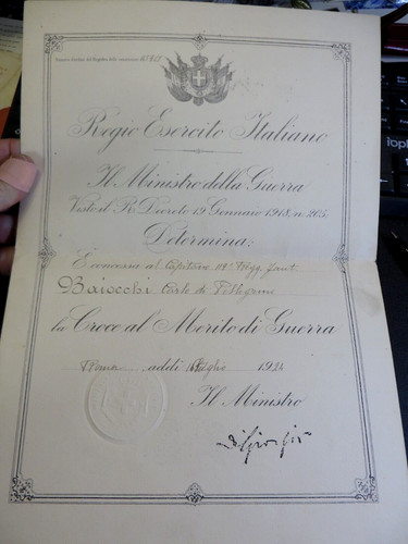 1924 diploma esercito - diploma, r.
