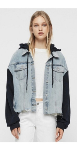 Giacca denim con - , cappuccio