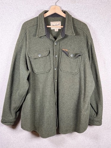 Giacca camicia lana verde