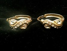 Bijoux anni '80 / '90 - Orecchini vintage ad anelle con strass