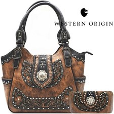 Borsa a mano western floreale