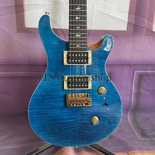 PRS Custom 24, Chitarra Elettrica Blue Flame Maple Top, Pickup HH, Ponte Tremolo