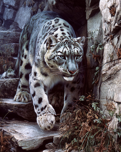 8x10 snow leopard - leopard, on