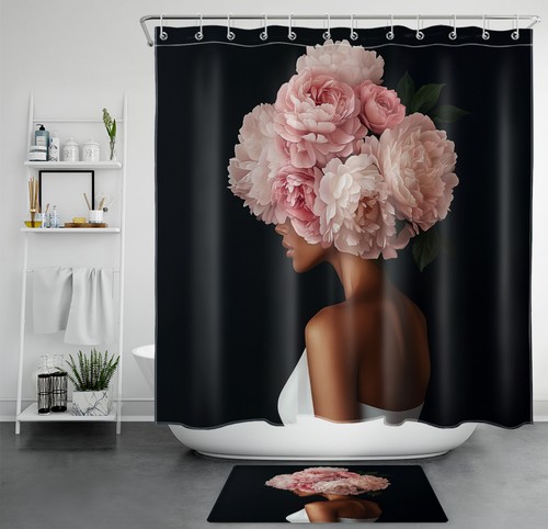 Set tenda doccia rosa floreale - doccia,