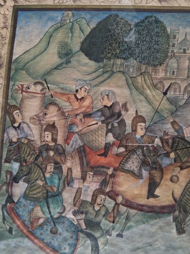Dipinto arabo seta - seta, mughal
