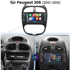 Per Peugeot 206 206CC 2001-2016 Carplay Android 14 Autoradio GPS NAVI SWC 2+32GB