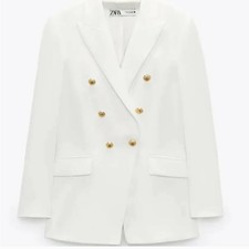 Blazer Zara bianco doppiopetto