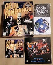 Grim Fandango (Big Box PC CD-ROM LucasArts 1998) con Maniac Mansion CIB completo