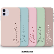 Custodia telefono personalizzata per iPhone 11 12 13 15 XR 14 nome cover silicone pastello