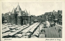 Cartolina Paesi Bassi 1925 Amsterdam Marketplatz Paesi Bassi