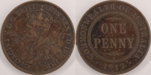 Australia 1917 penny re - australia, [re