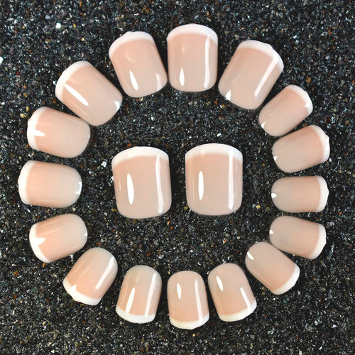 Short french manicure - short, manicure*