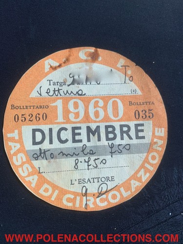 Bollo auto epoca originale - ,