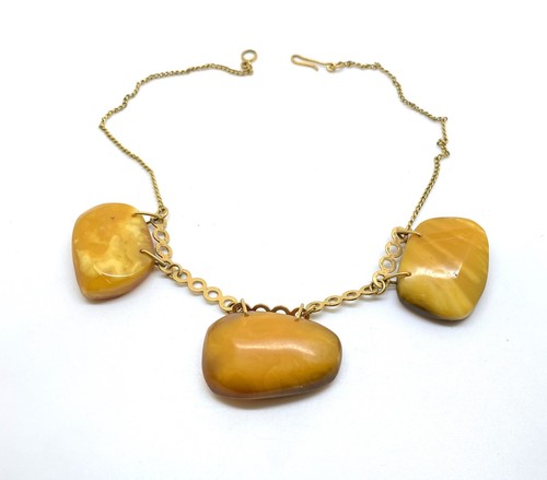 Collana vintage ambra perline