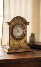 Orologio da Tavolo Dorato Anticato Stile Barocco Francese