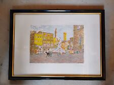 stampa a colori FIRENZE PIAZZA SIGNORIA serigrafia di EMILIO COMBA