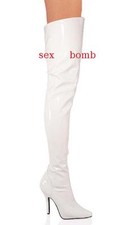 Sexy white shiny heel thigh - sexy, 13