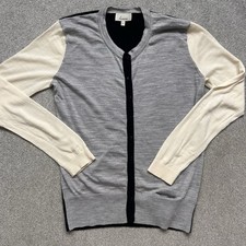 Cardigan Linea 100% lana merino colore blocco taglia media