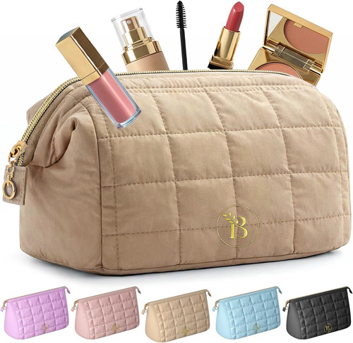 Trousse trucchi donna camel - trousse,
