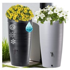 Serbatoio acqua piovana 240L design bidone pioggia piantabile 2 colori set tubo caduta elegante
