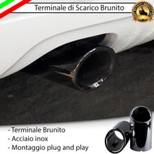 TERMINALE SCARICO NERO BRUNITO LUCIDO ACCIAIO INOX VW GOLF 6 VI SCARICO SINGOLO