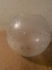 Globo in vetro decorato metà opaco per lampada vintage anni 70 , Rif. VR20