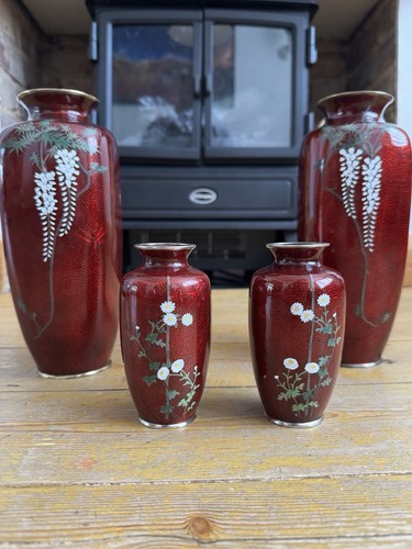 Vasi cloisonne ginbari rosso - vasi,