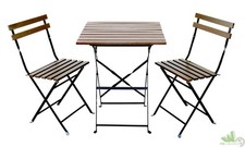 SET BISTROT ACCIAIO LEGNO