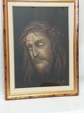 " CRISTO "Olio su tela dipinto
