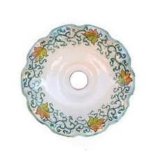 LAMPADARIO IN CERAMICA ARTISTICA DI VIETRI E DECORATO A MANO IN FLOREALE VERDE