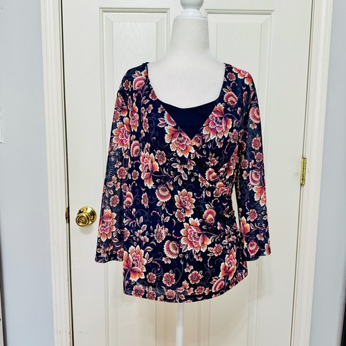 Tahari blusa top pezzi finto - 2,