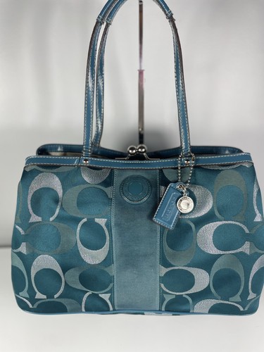 Coach teal signature striscia - signature,