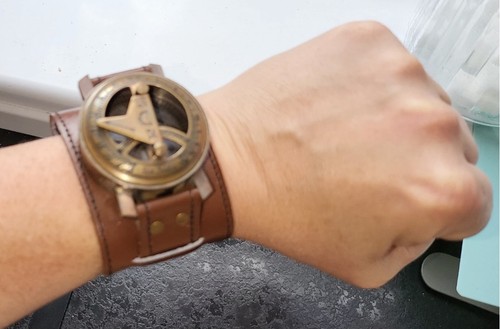Sun dial leather - sun, watch