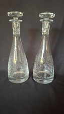 Antiche Bottiglie Cristallo Serigrafato Coppia Decanter Cristal Epoca