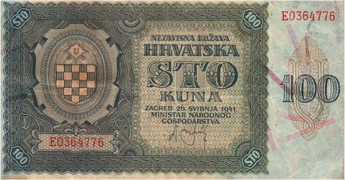 Croatia 100 kuna 1941 - 1941, ww2