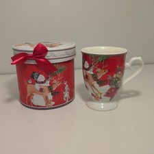 Tazza H.11x9 Cm Santa Claus Con Scatola Casetta Regalo Natale Christmas