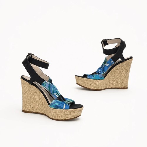 Emilio pucci sandali zeppa blu - emilio,