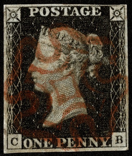 Stamp penny black 1840 - black,