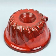 STAMPO PER TORTA IN CERAMICA TERRACOTTA smaltata Vintage da Collezione epoca 900
