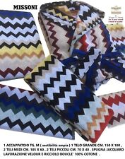 Set spugne MISSONI completo  bagno 6 pezzi asciugamani telo accappatoio TG. M